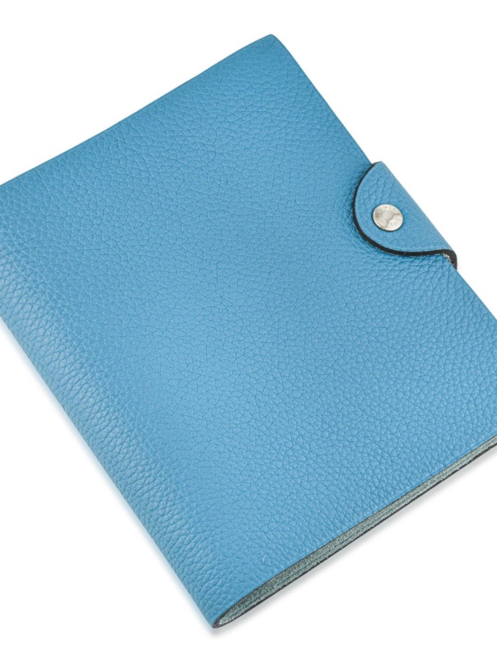 Authentic Hermes Ulysse PM Notebook Cover with refill, Togo Blue color Leather
